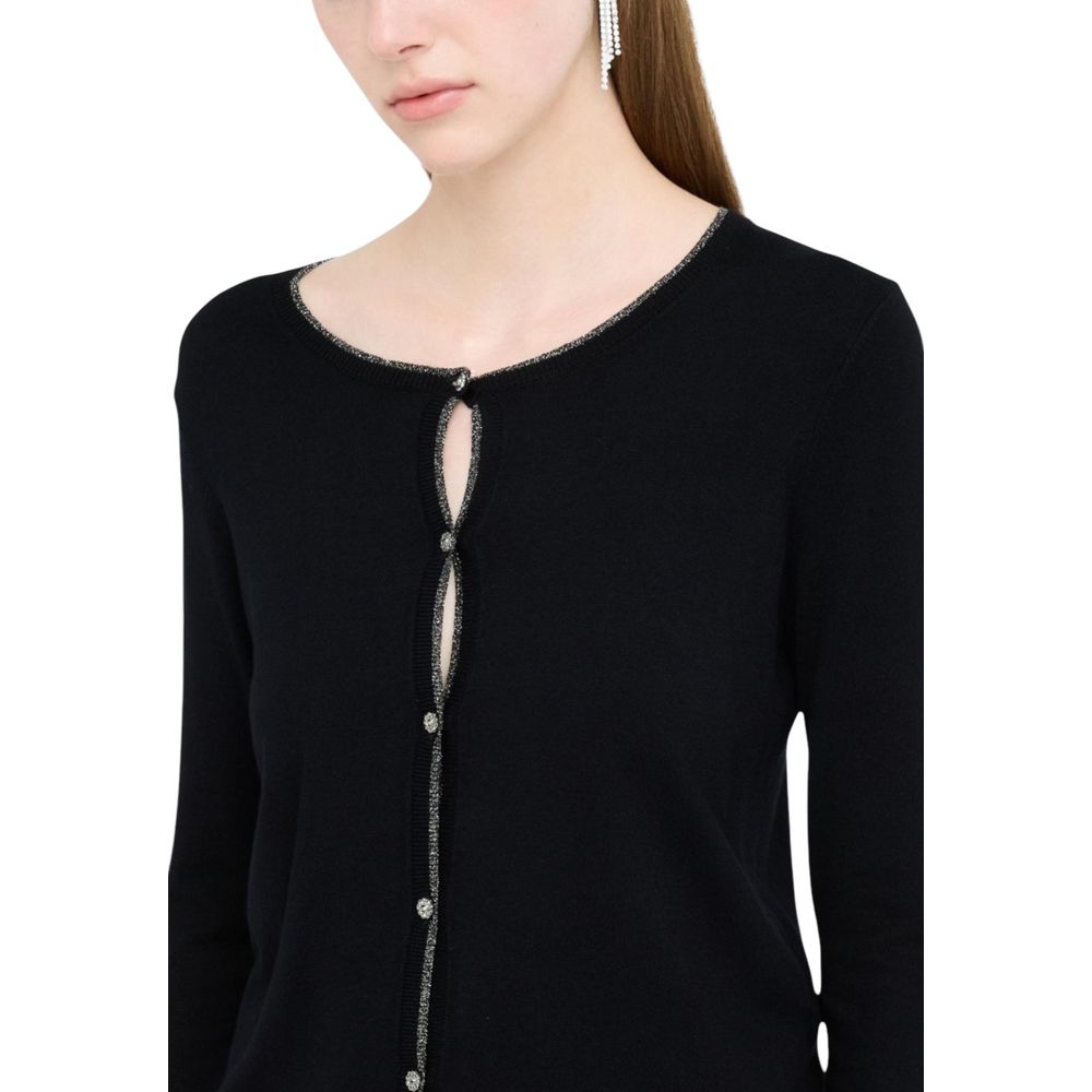 Black Textile Cardigan - ventzia