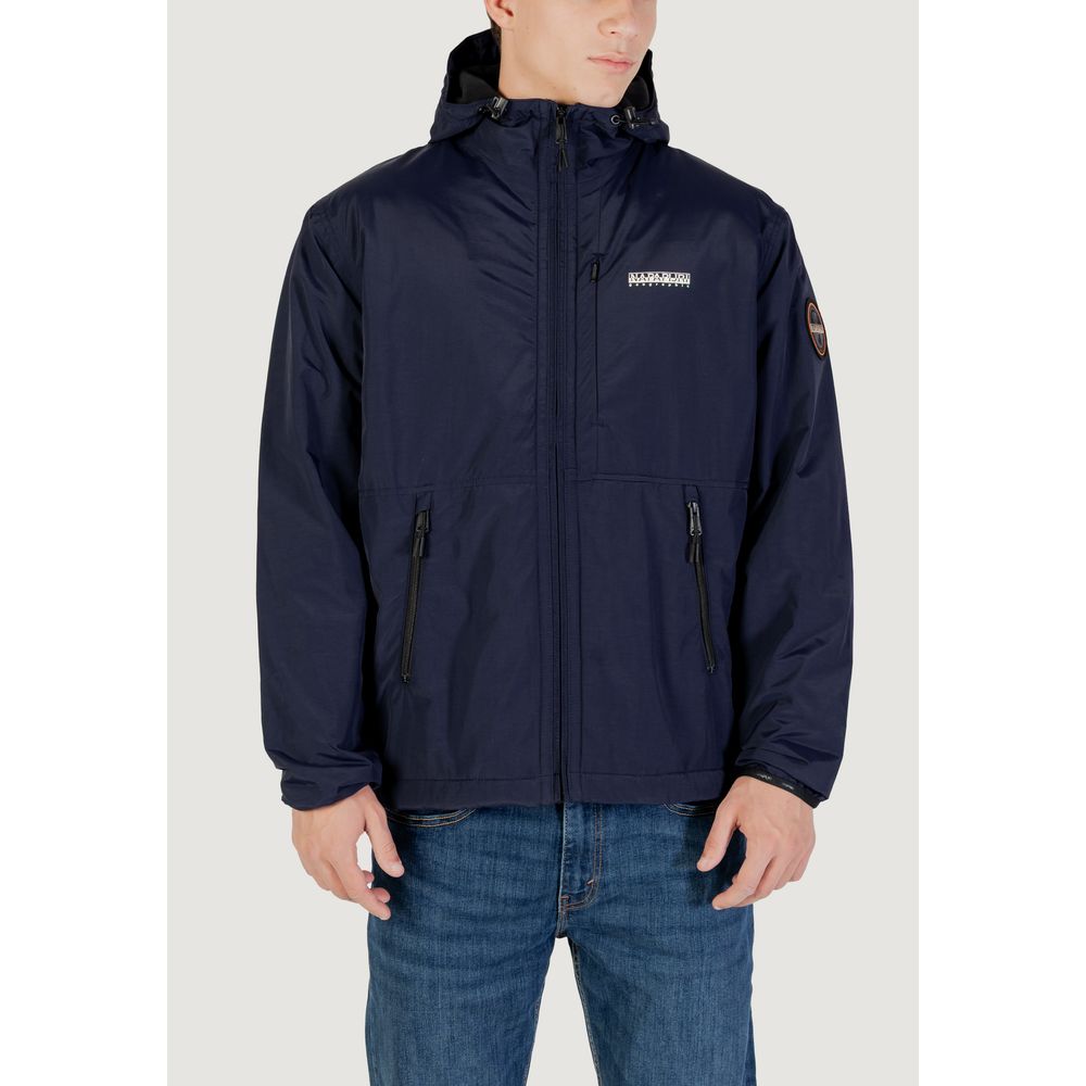 Blue Polyamide Shell Jacket - ventzia
