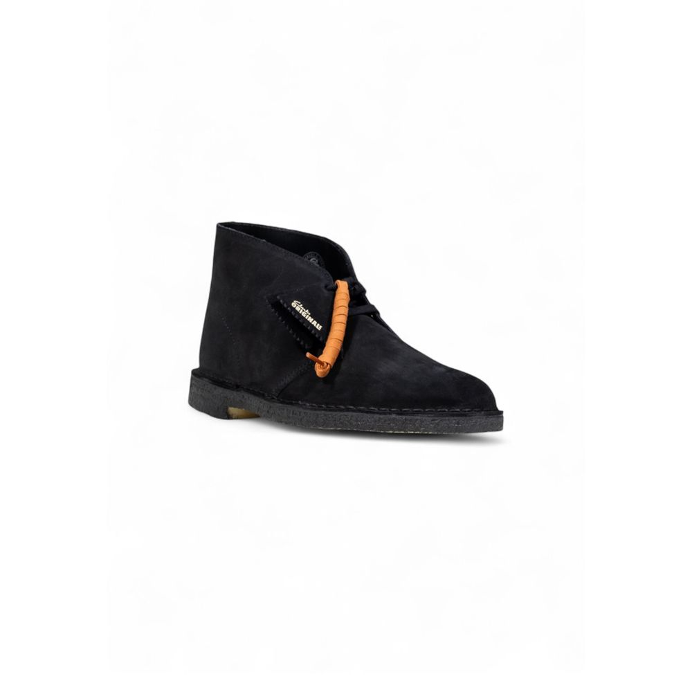 Black Suede Leather Lace-Up Boots