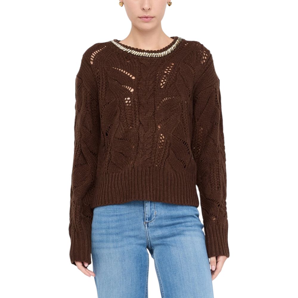 Brown Marabou Sweatshirt - ventzia