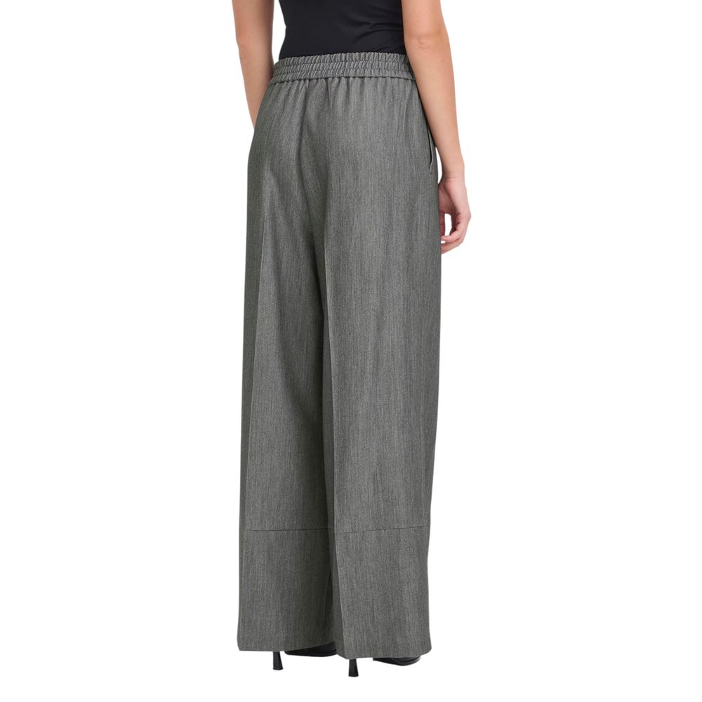 Gray Polyester Casual Pants - ventzia
