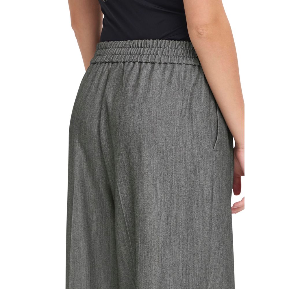Gray Polyester Casual Pants - ventzia