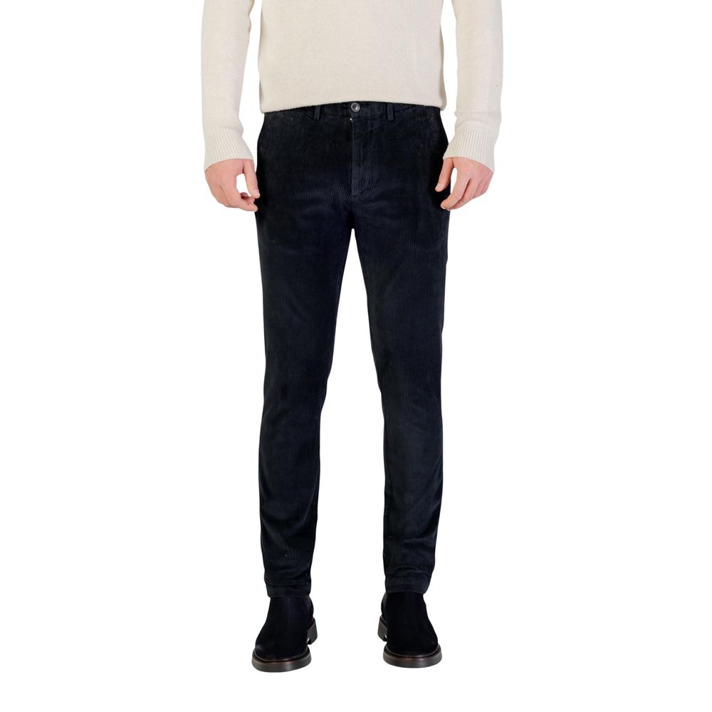 Blue Cotton Casual Pants - ventzia