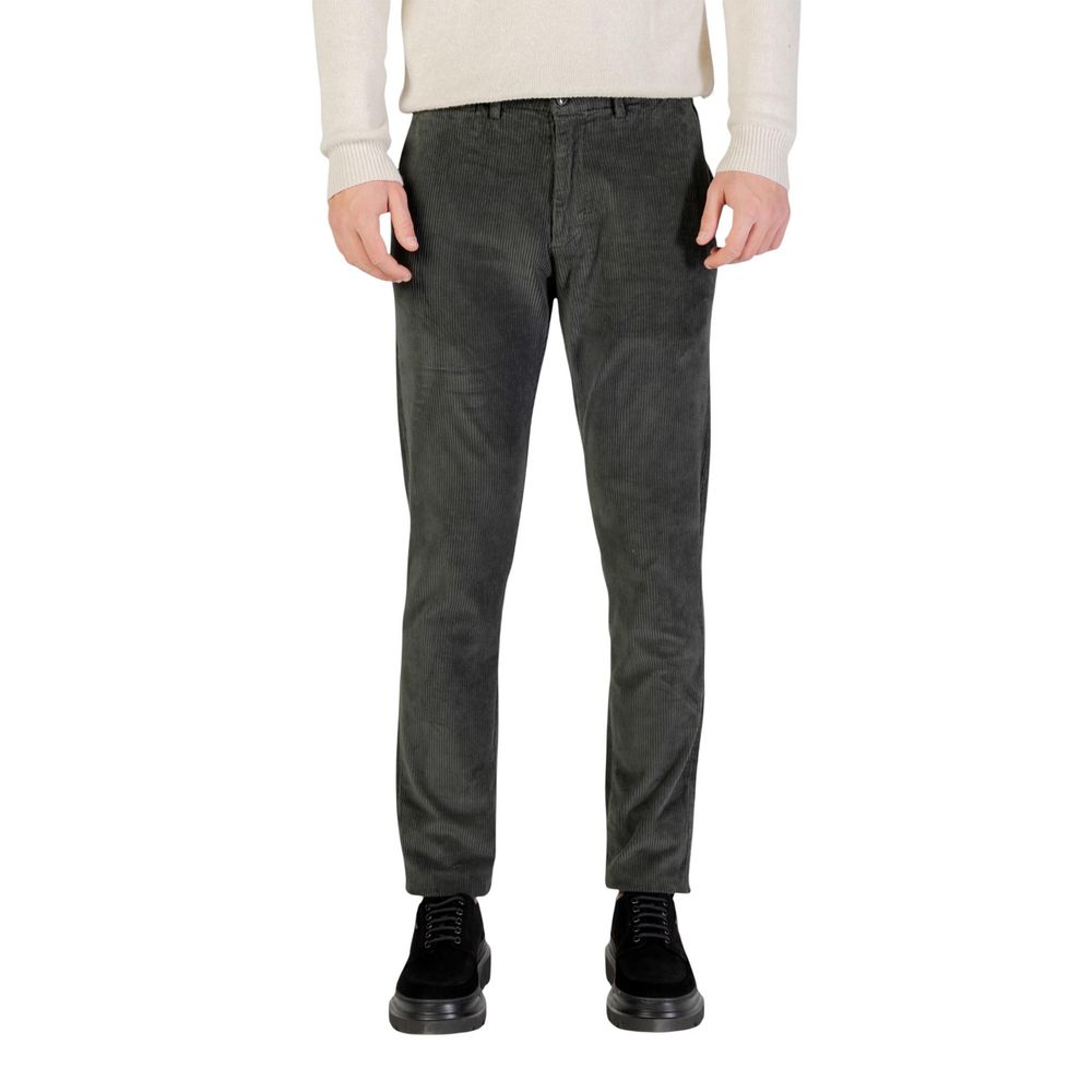 Green Cotton Casual Pants - ventzia
