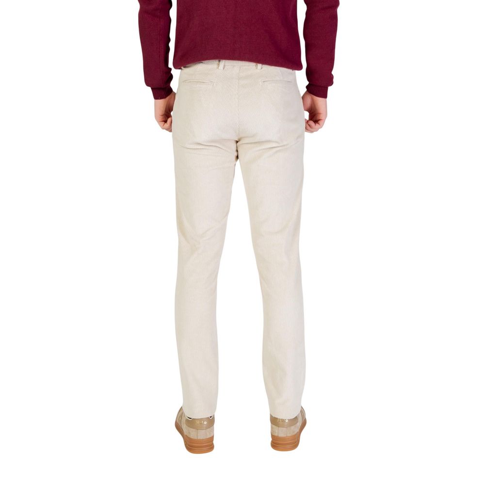 Beige Cotton Pants - ventzia