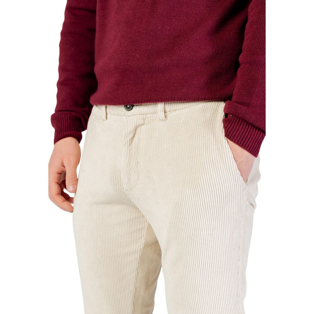 Beige Cotton Pants - ventzia