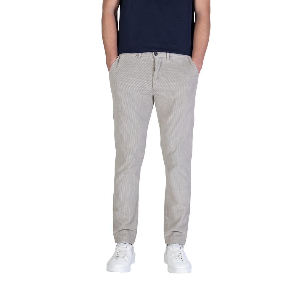 Gray Cotton Casual Pants - ventzia