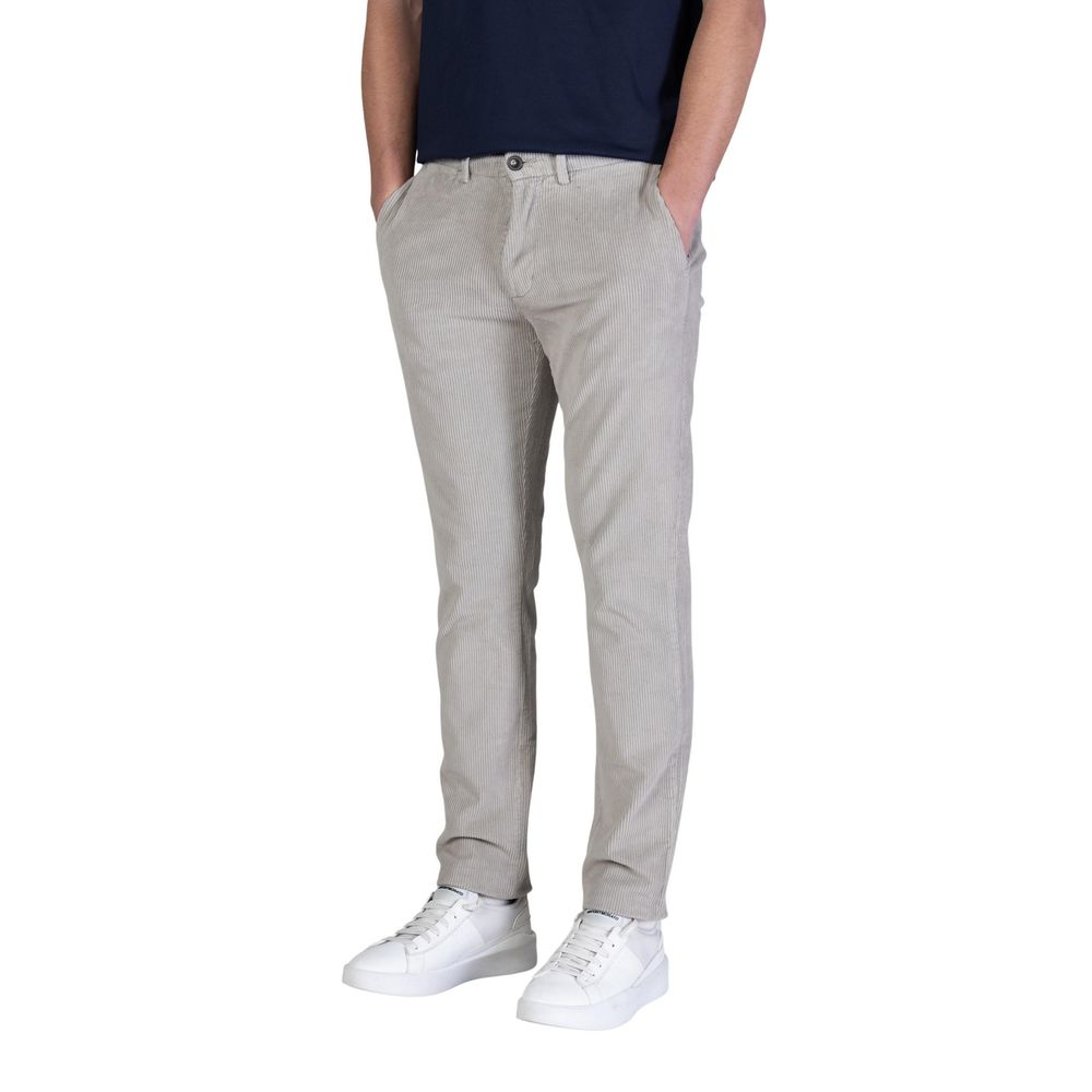 Gray Cotton Casual Pants - ventzia
