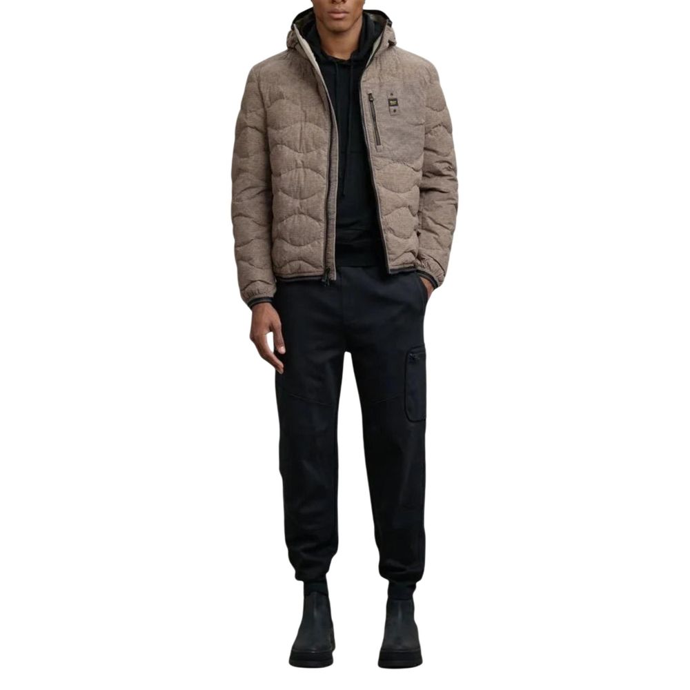 Brown Polyester Coat - ventzia
