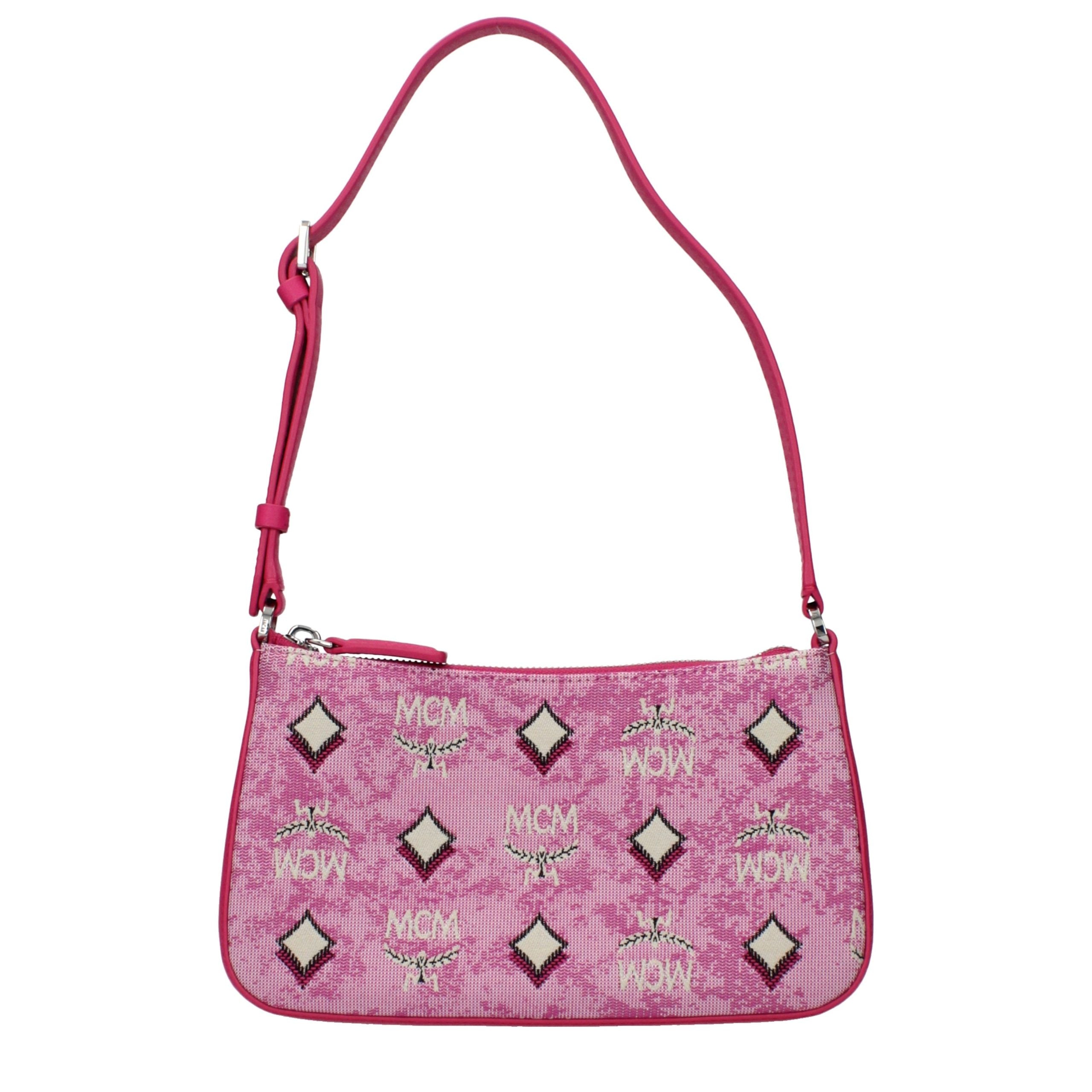 Pink Fabric Crossbody Bag - ventzia