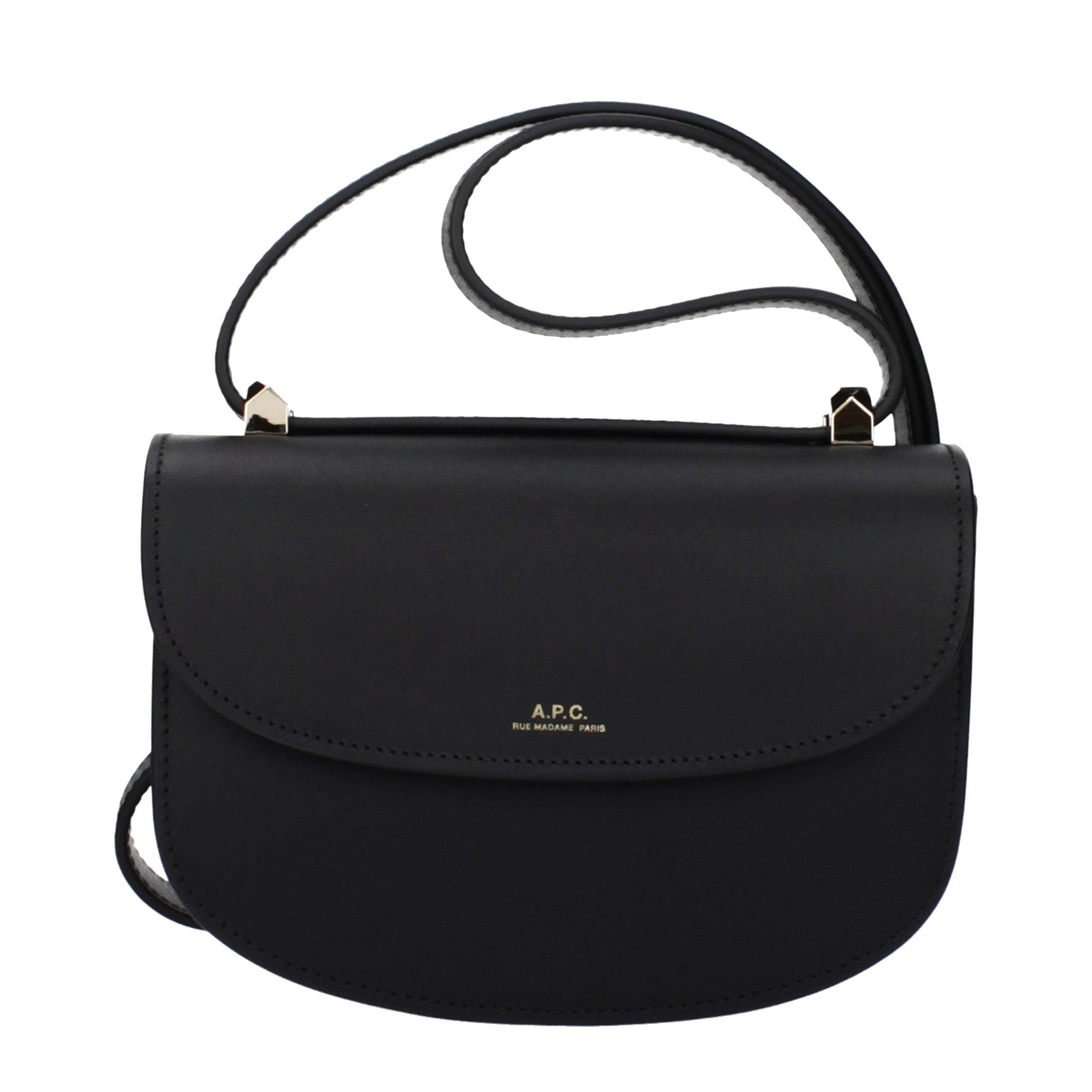 Black Leather Shoulder Bag - ventzia