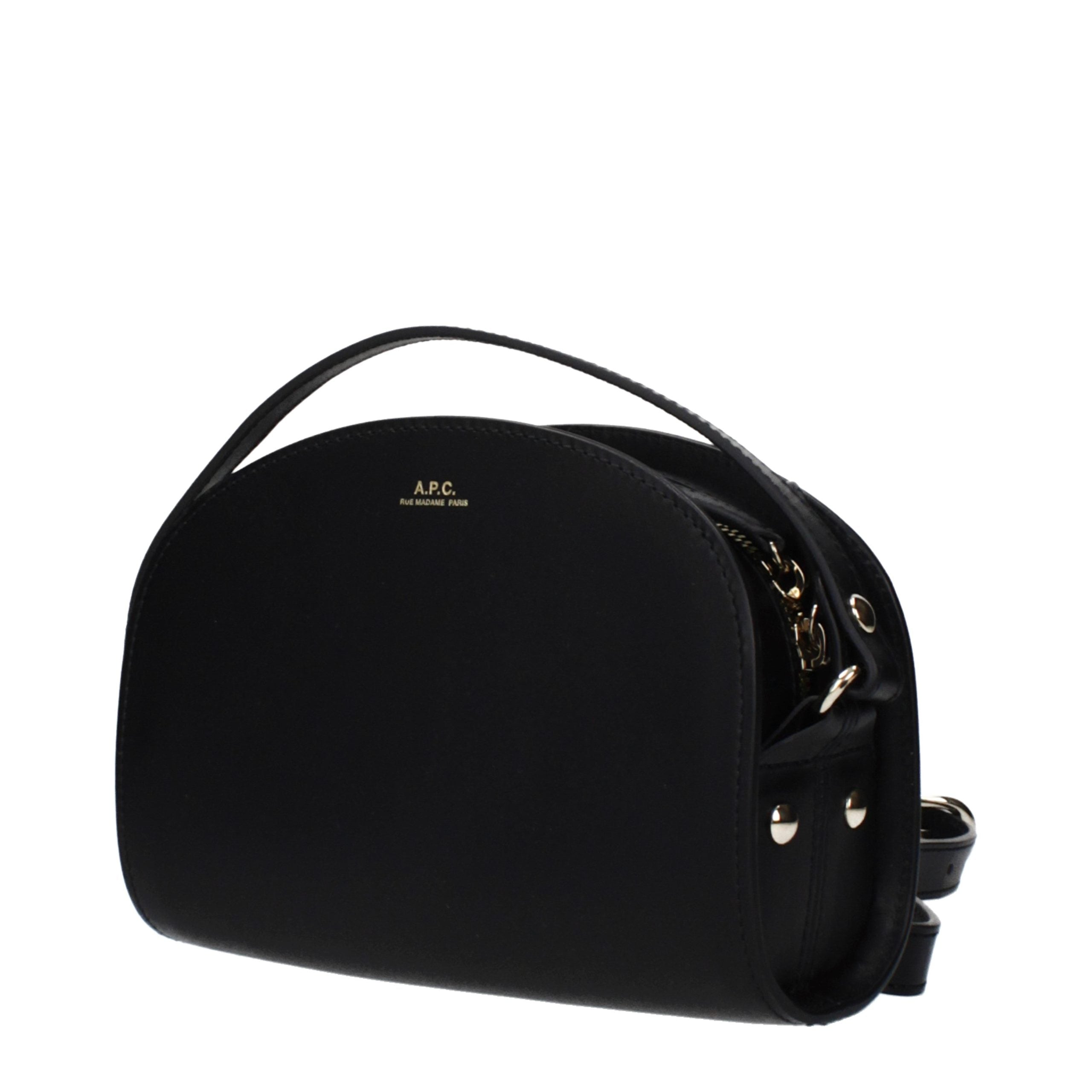 Black Leather Crossbody Bag - ventzia