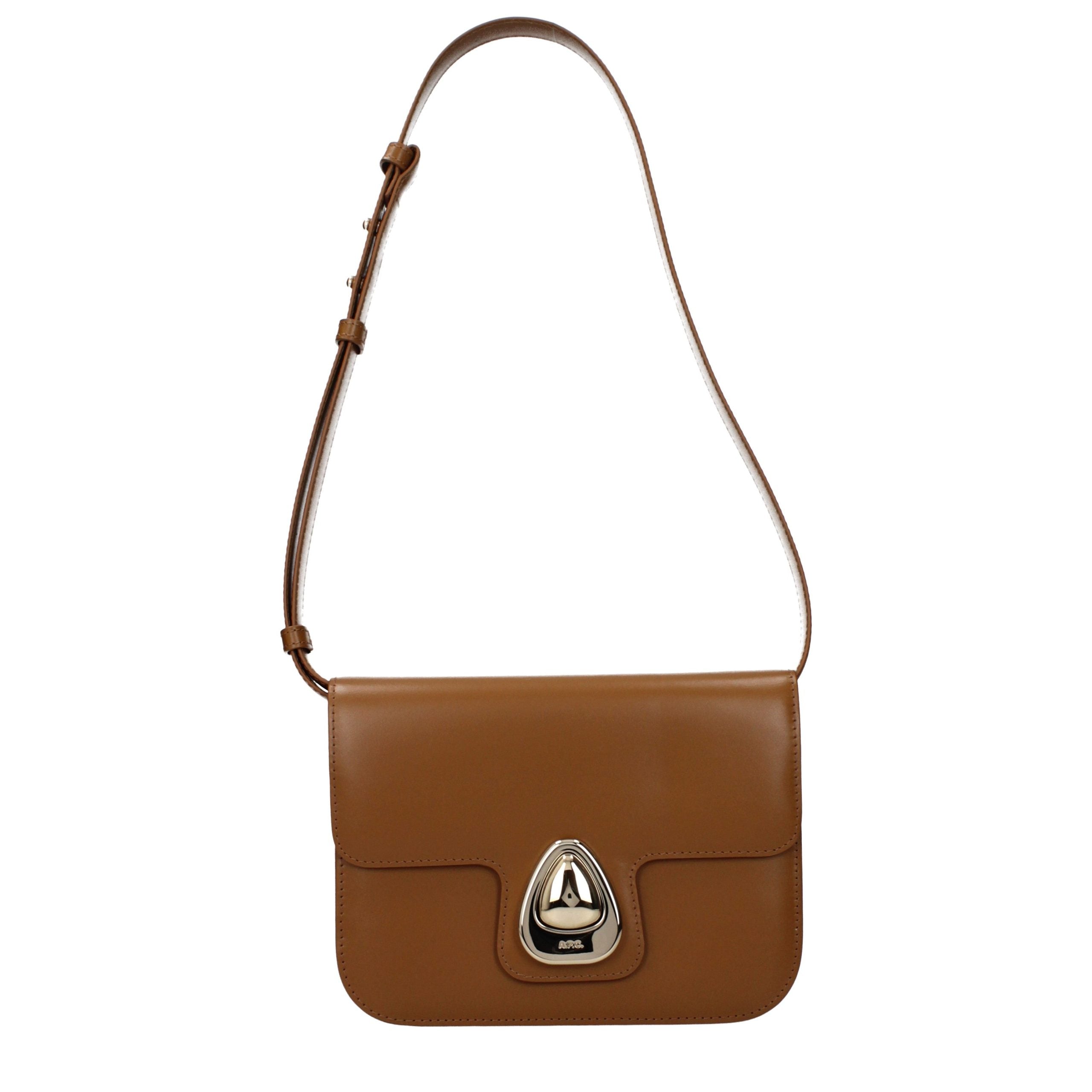 Brown Leather Shoulder Bag - ventzia