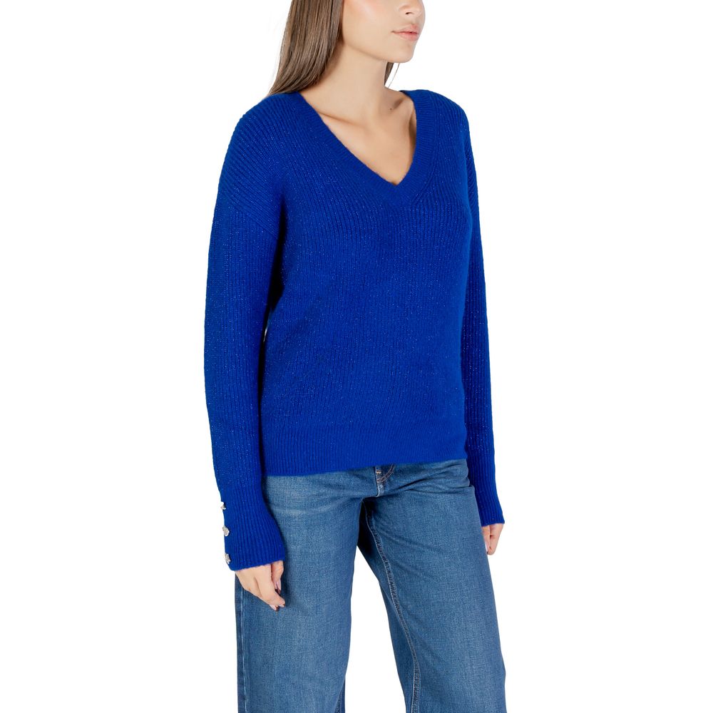 Blue Polyester Sweatshirt - ventzia