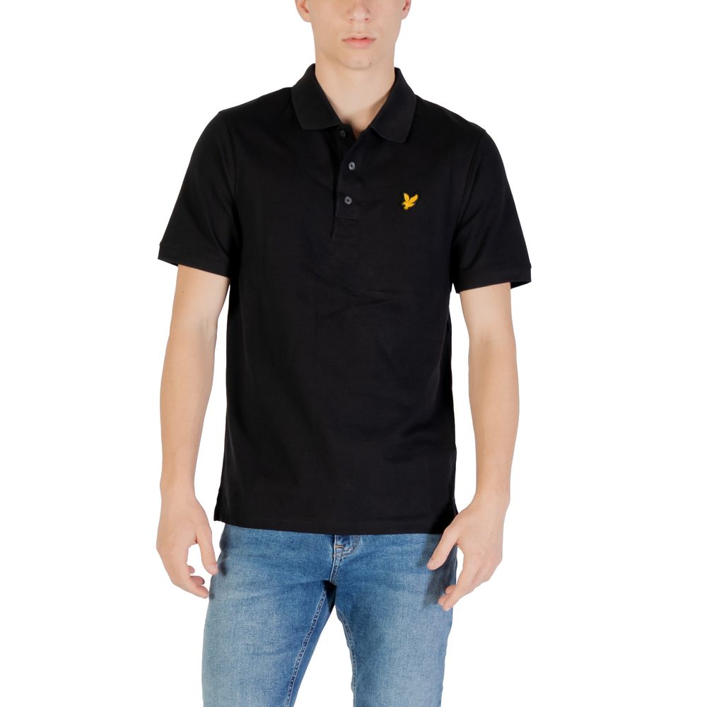 Black Cotton Polo Shirt - ventzia
