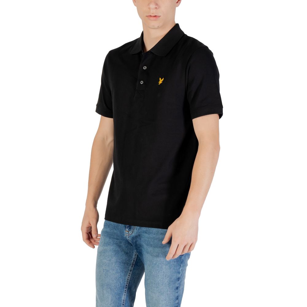 Black Cotton Polo Shirt - ventzia
