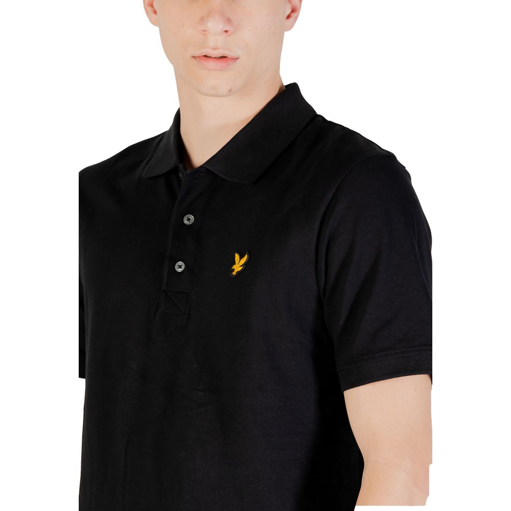 Black Cotton Polo Shirt - ventzia