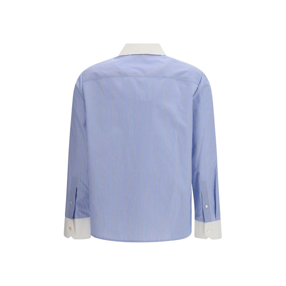 Blue Cotton Pattern Shirt - ventzia
