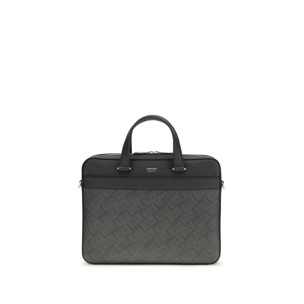 Gray Calf Leather Bos Taurus Briefcase - ventzia