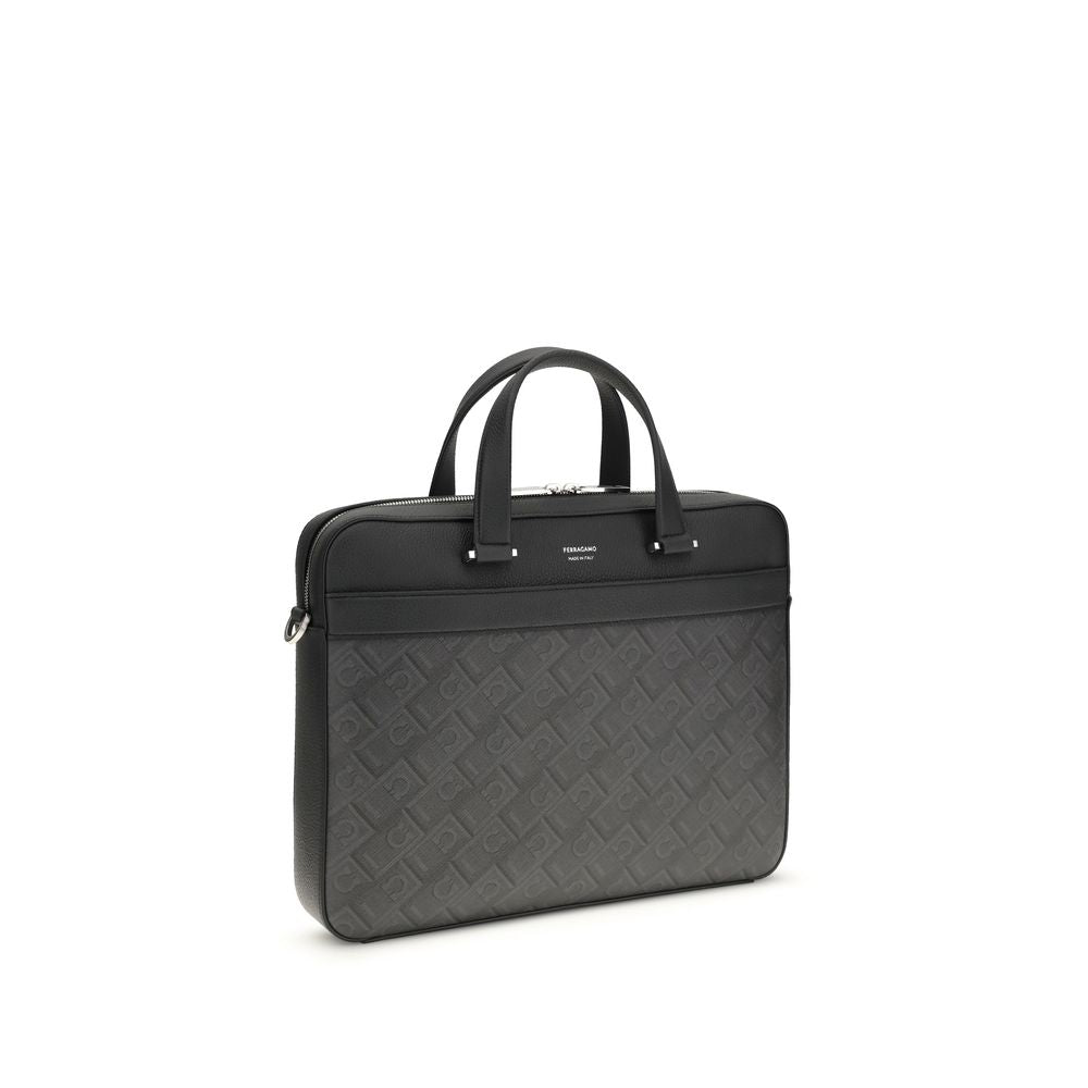 Gray Calf Leather Bos Taurus Briefcase - ventzia