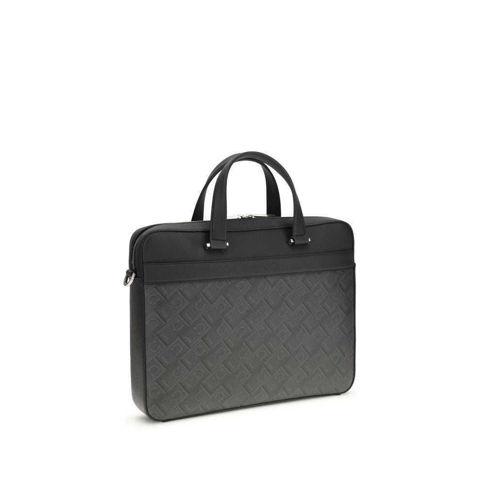 Gray Calf Leather Bos Taurus Briefcase - ventzia