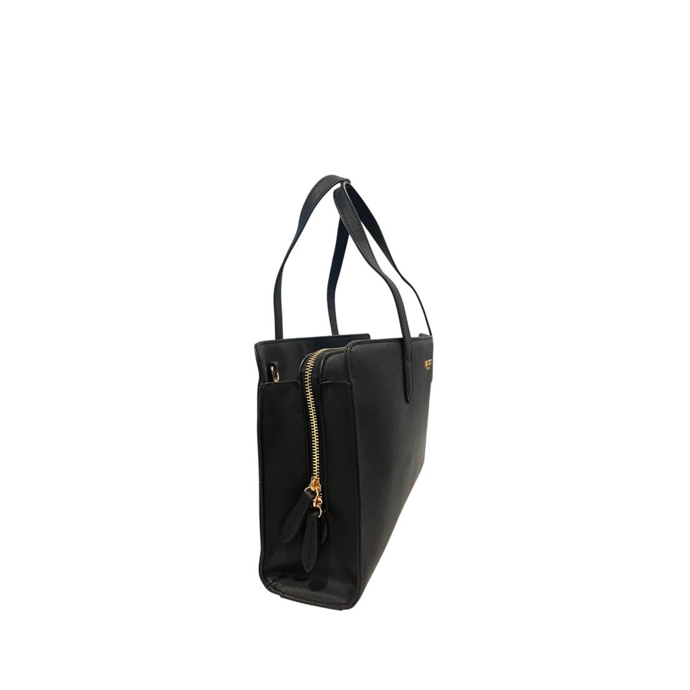 Black PU Women Shoulder Bag - ventzia