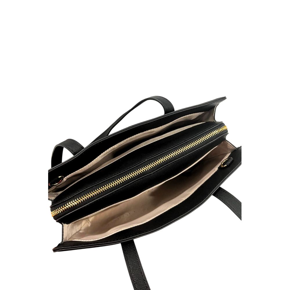 Black PU Women Shoulder Bag - ventzia
