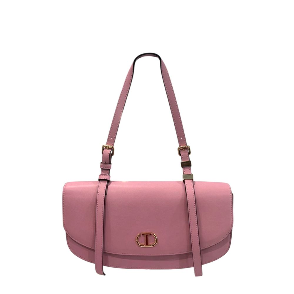 Pink PU Women Shoulder Bag - ventzia