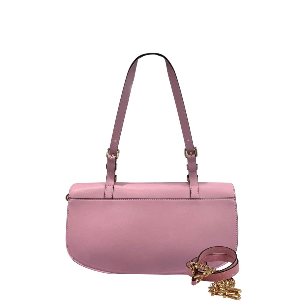 Pink PU Women Shoulder Bag - ventzia
