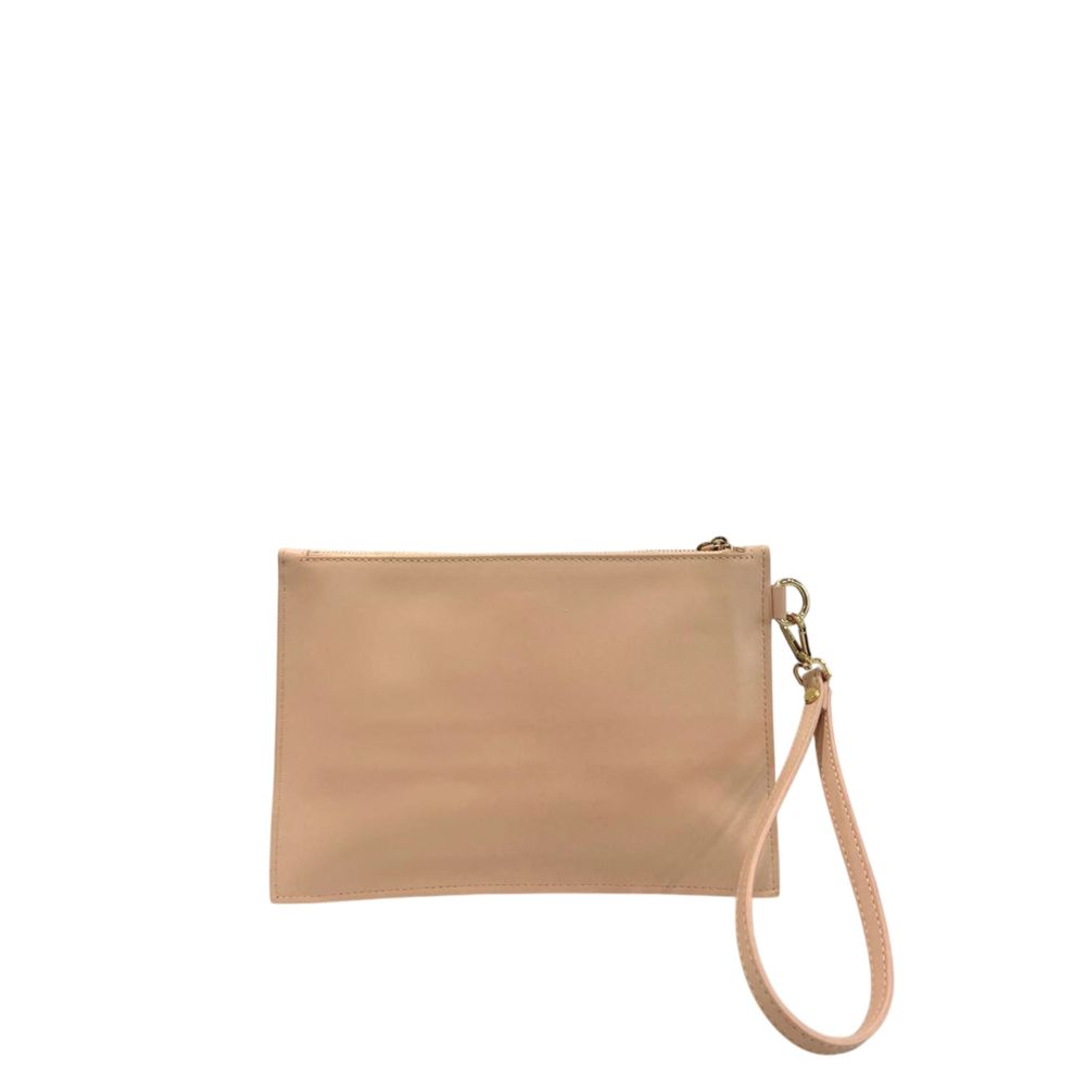 Pink Polyurethane Women Clutch - ventzia