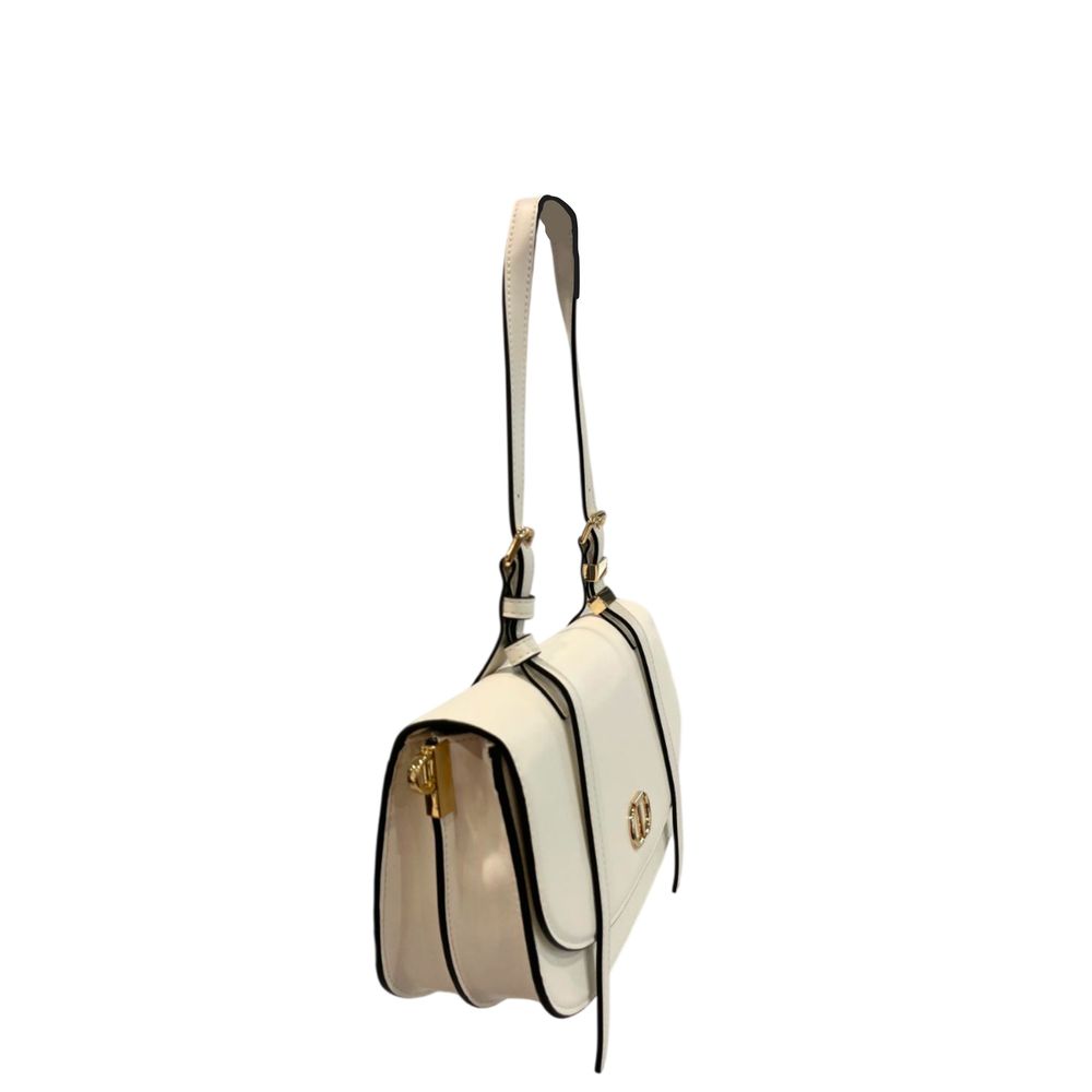 White PU Women Shoulder Bag - ventzia