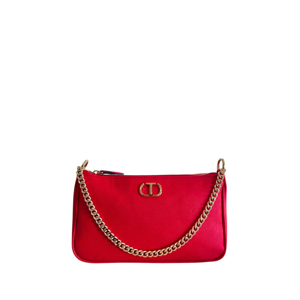 Red PU Women Crossbody Bag - ventzia