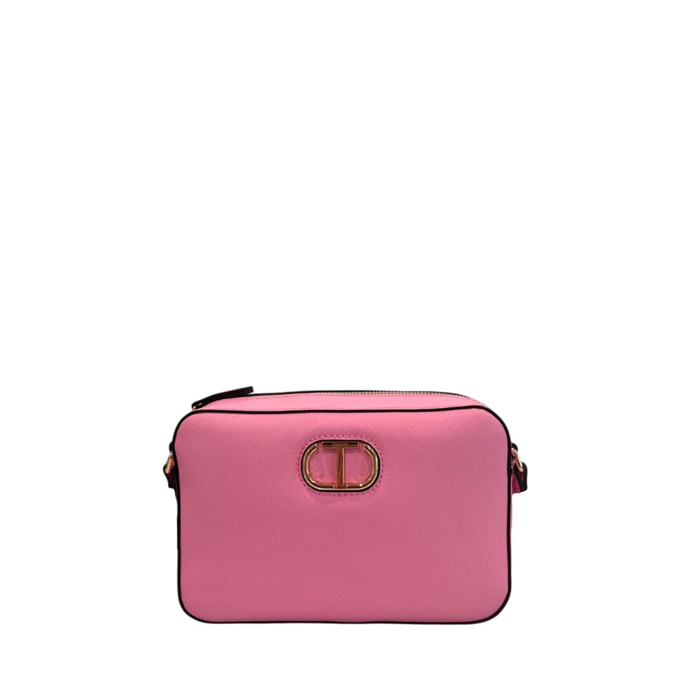 Pink PU Women Crossbody Bag - ventzia