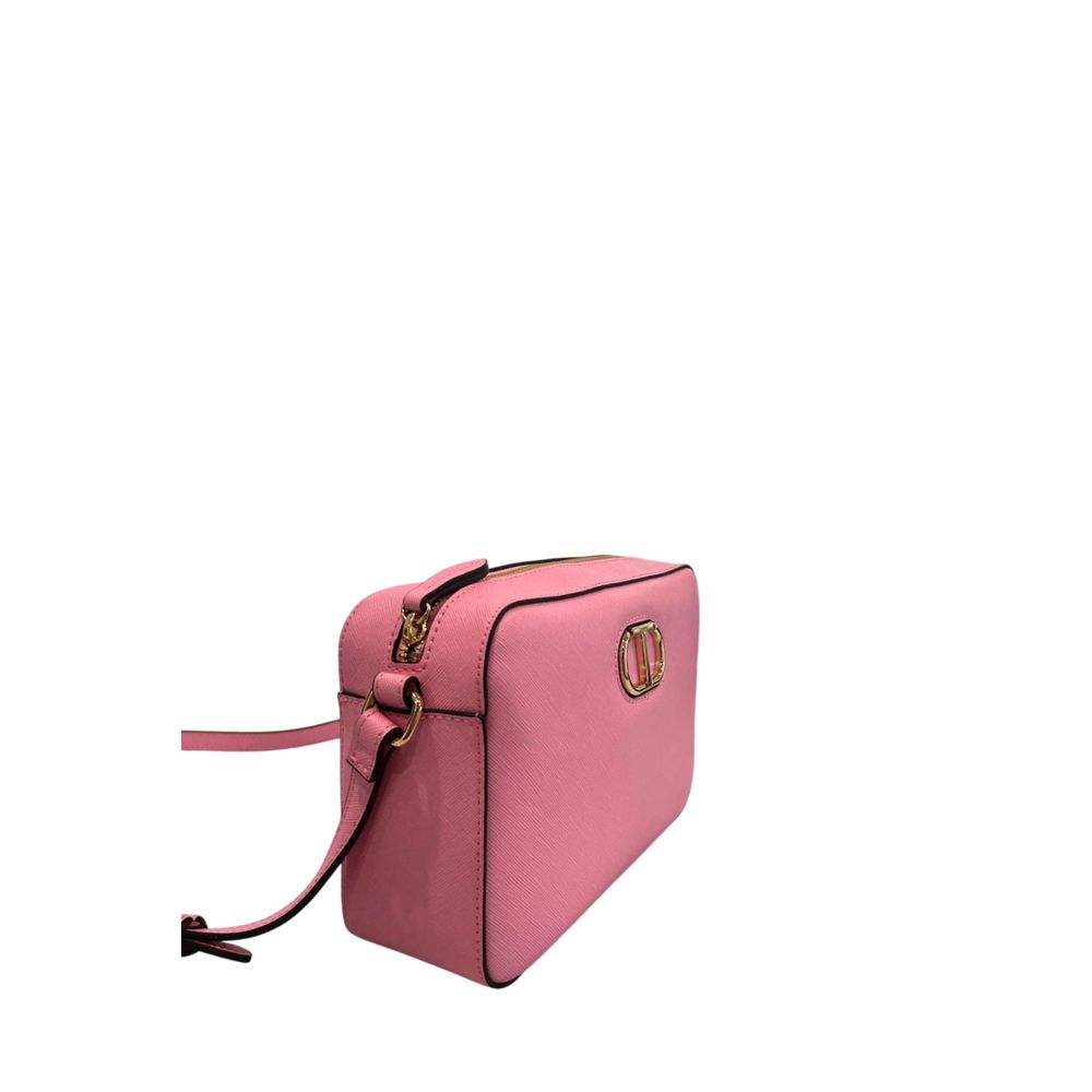 Pink PU Women Crossbody Bag - ventzia