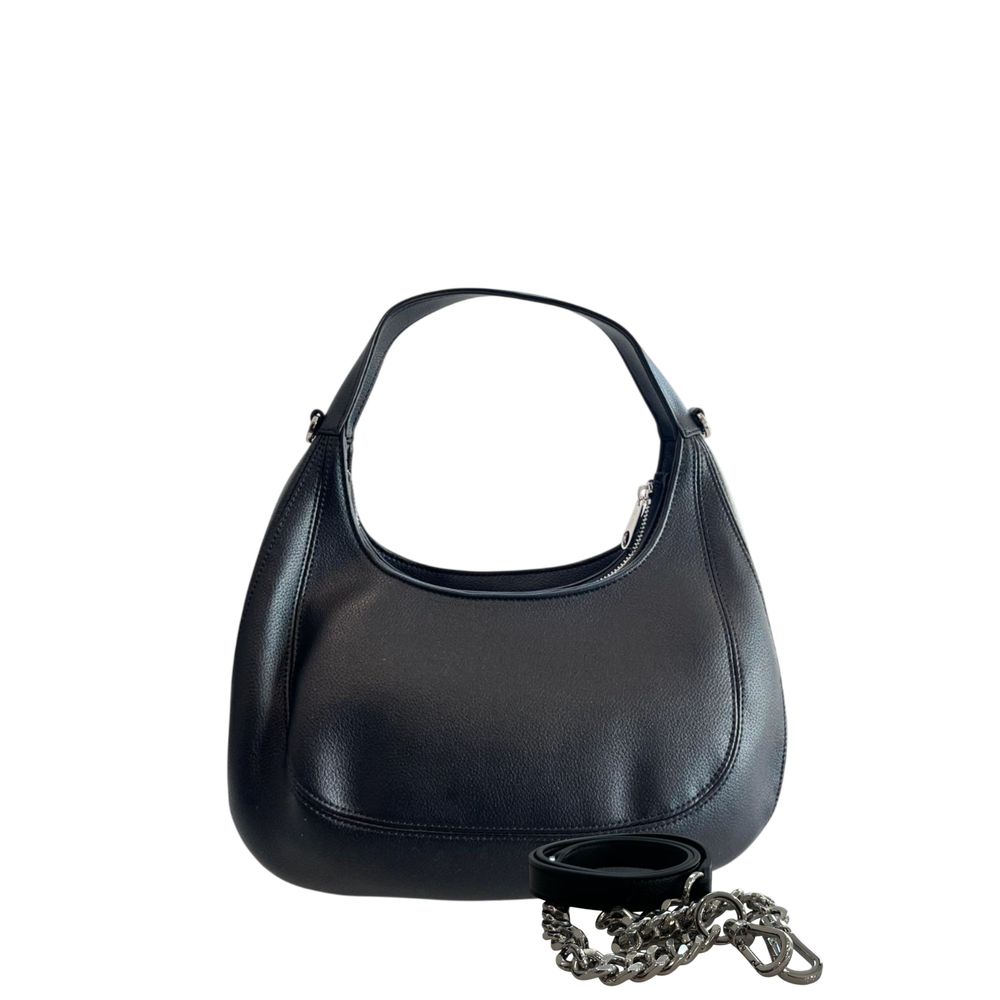 Black PU Women Shoulder Bag - ventzia