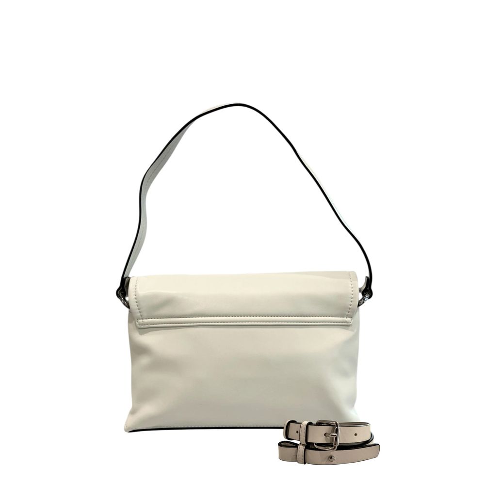 White PU Women Shoulder Bag - ventzia