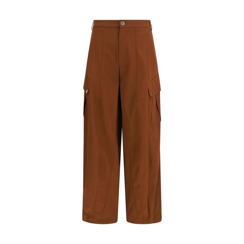 Brown Cotton Casual Pants - ventzia