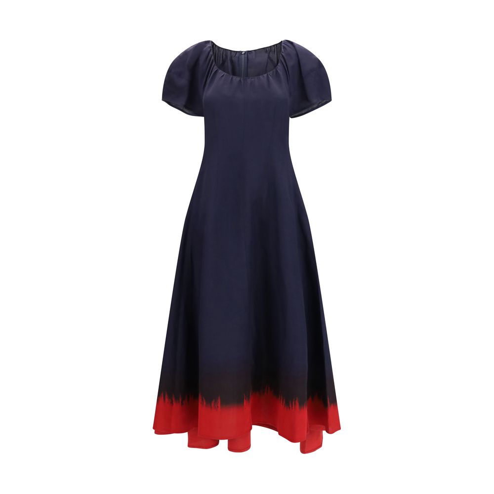 Blue Viscose Casual Dress - ventzia