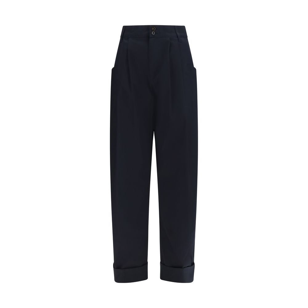 Blue Cotton Casual Pants - ventzia