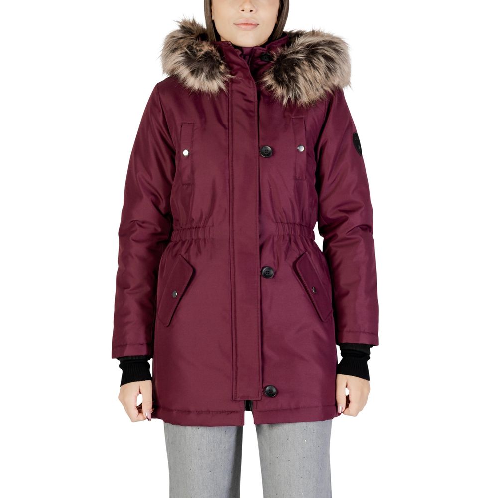 Bordeaux Polyester Parka - ventzia