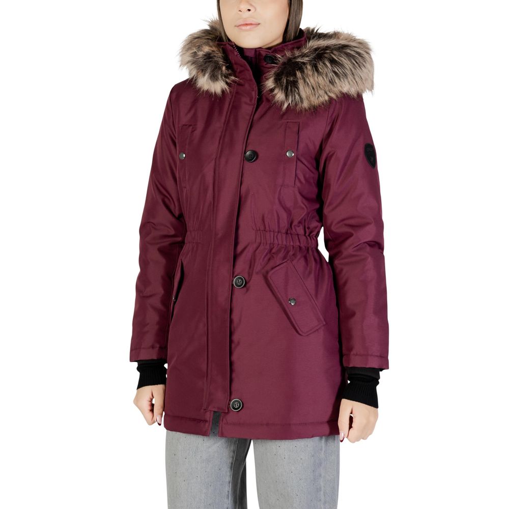 Bordeaux Polyester Parka - ventzia