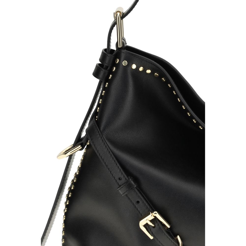 Black Calf Leather Bos Taurus Shoulder Bag - ventzia