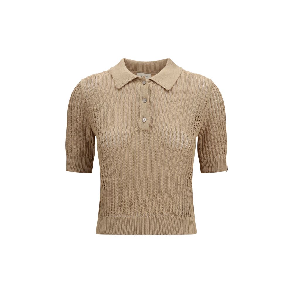 Beige Cotton Polo Shirt - ventzia