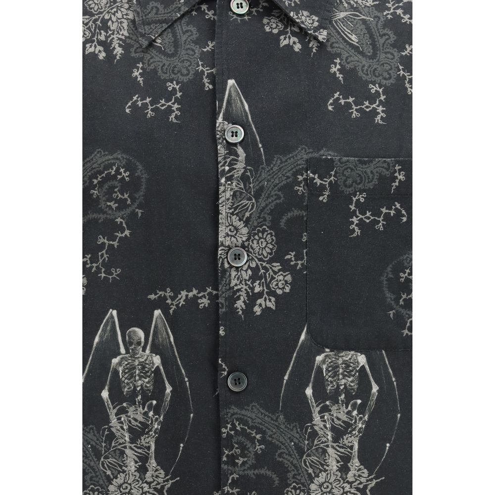 Gray Cotton Pattern Shirt - ventzia