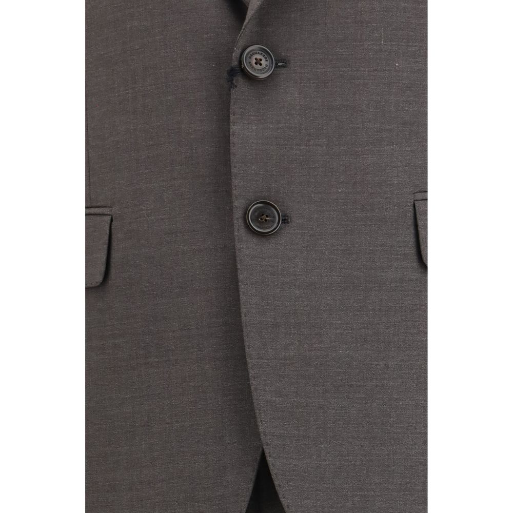 Gray Fleece Wool Two-Piece Suit - ventzia