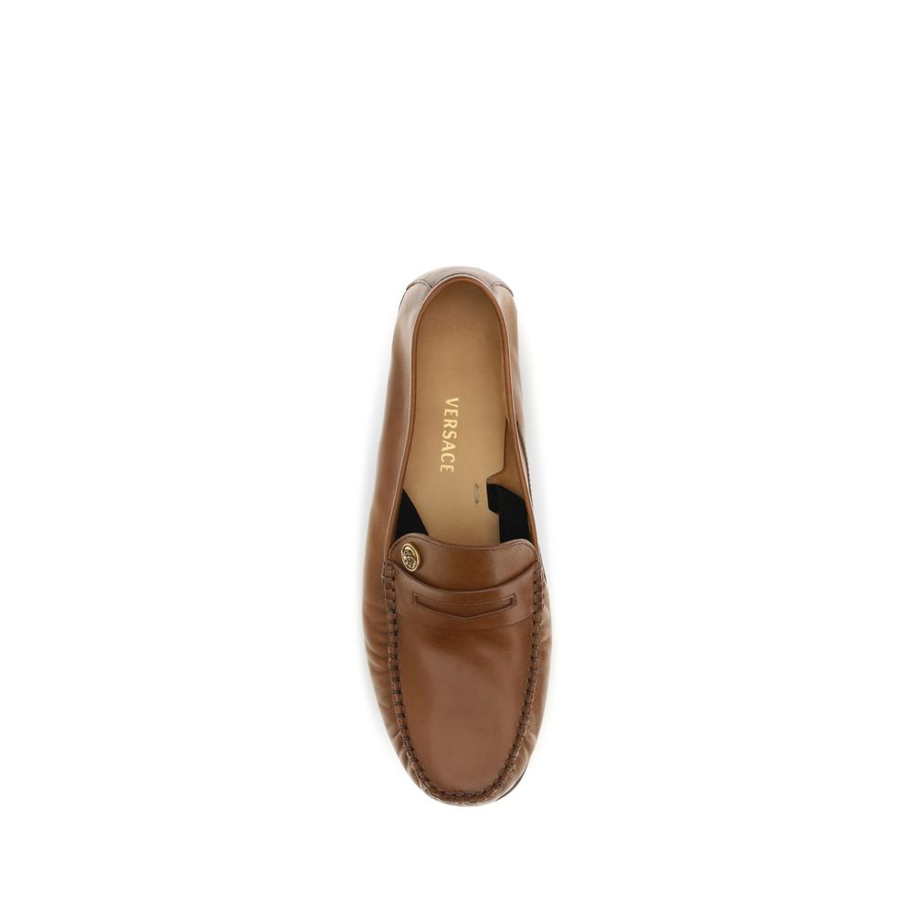 Brown Calf Leather Bos Taurus Slip-On Loafers - ventzia