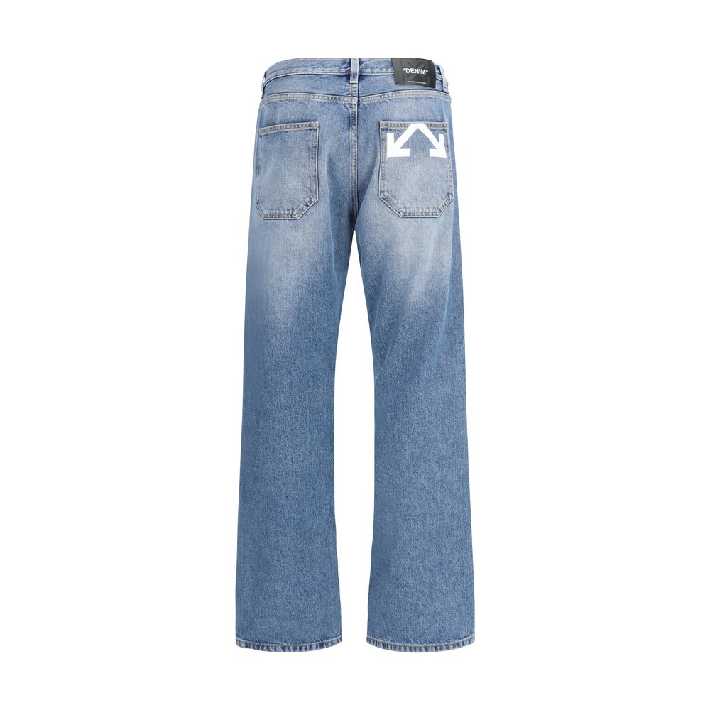Blue Cotton Relaxed Fit Jeans - ventzia