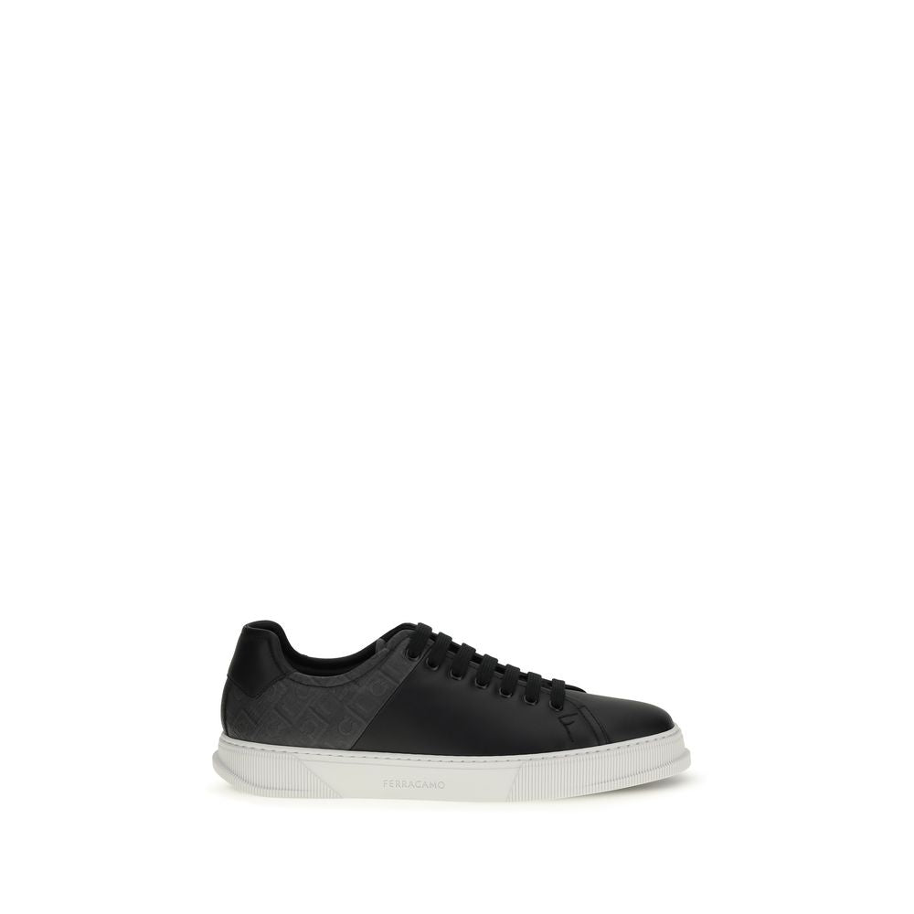 Black Calf Leather Bos Taurus Low Top Sneakers - ventzia