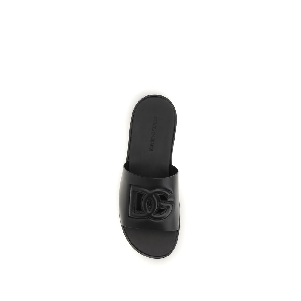 Black Calf Leather Bos Taurus Sandals - ventzia