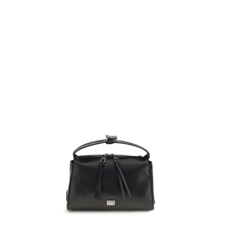 Black Calf Leather Bos Taurus Handbag - ventzia